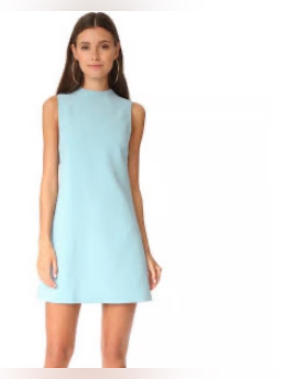 Alice + Olivia Coley Mock Neck Shift Mini Dress Icy Aqua Blue Size 6 NWT